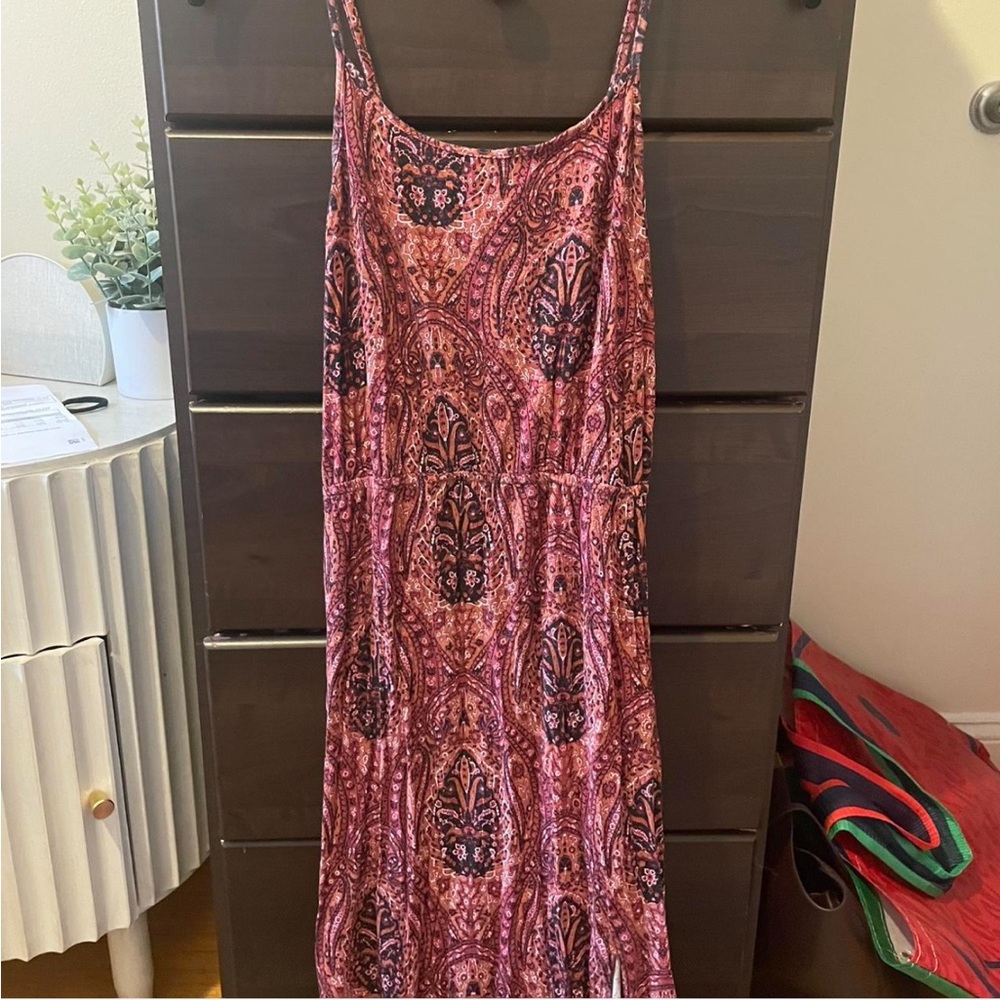 American Eagle Outfitters Pink Orange Maxi Sundress